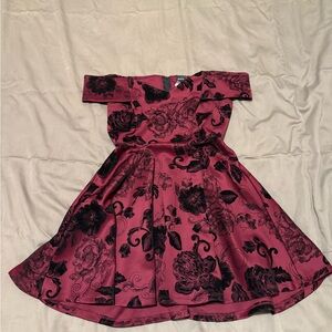 Floral Red and Mini Cocktail Dress